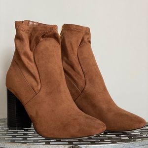 Velvet ankle booties